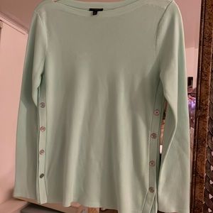 TALBOTS Crew Neck Sea Foam Green Long Sleeve Tee Top